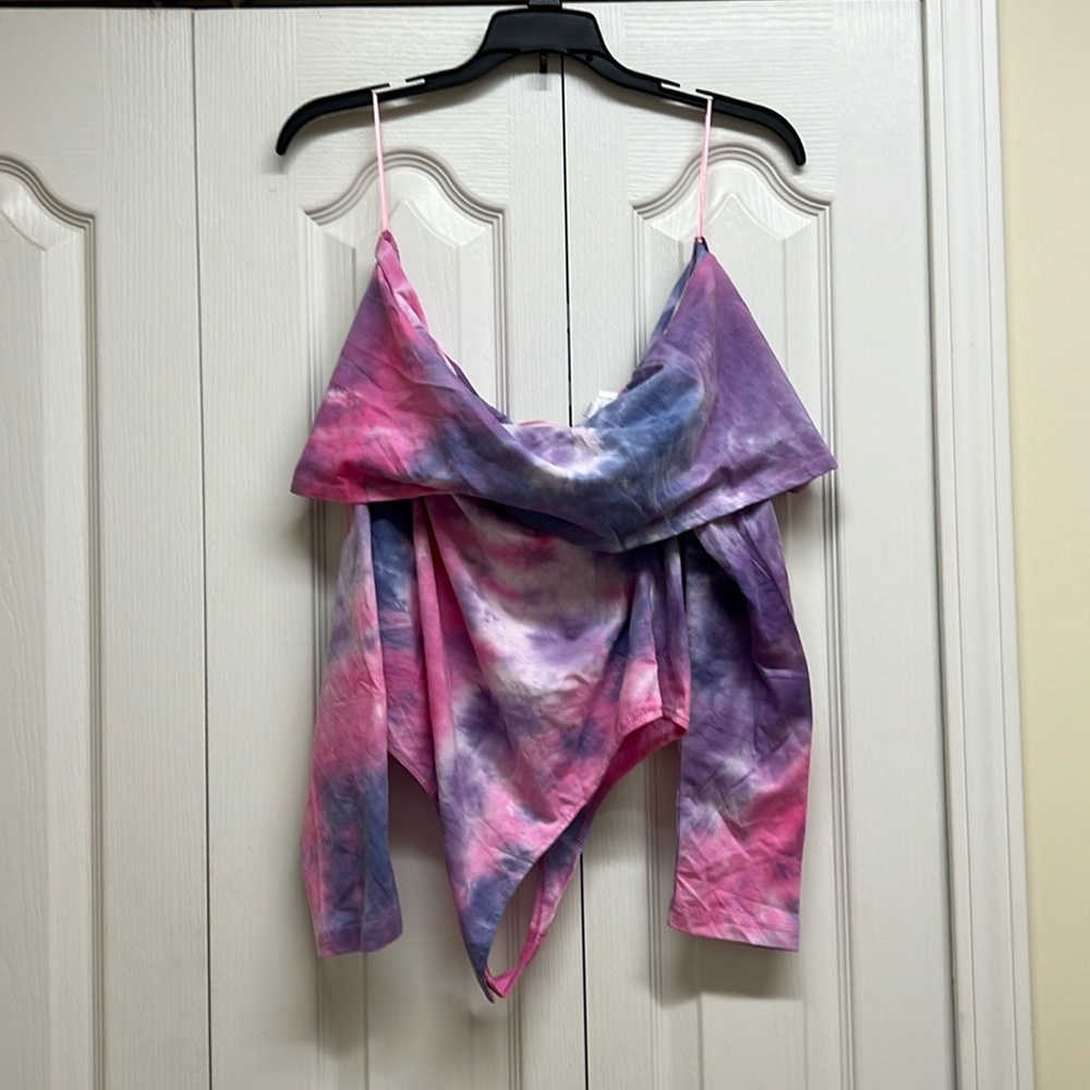 Le Lis Tie-Dye Sleeveless Pink, Purple, and Blue bodysuit